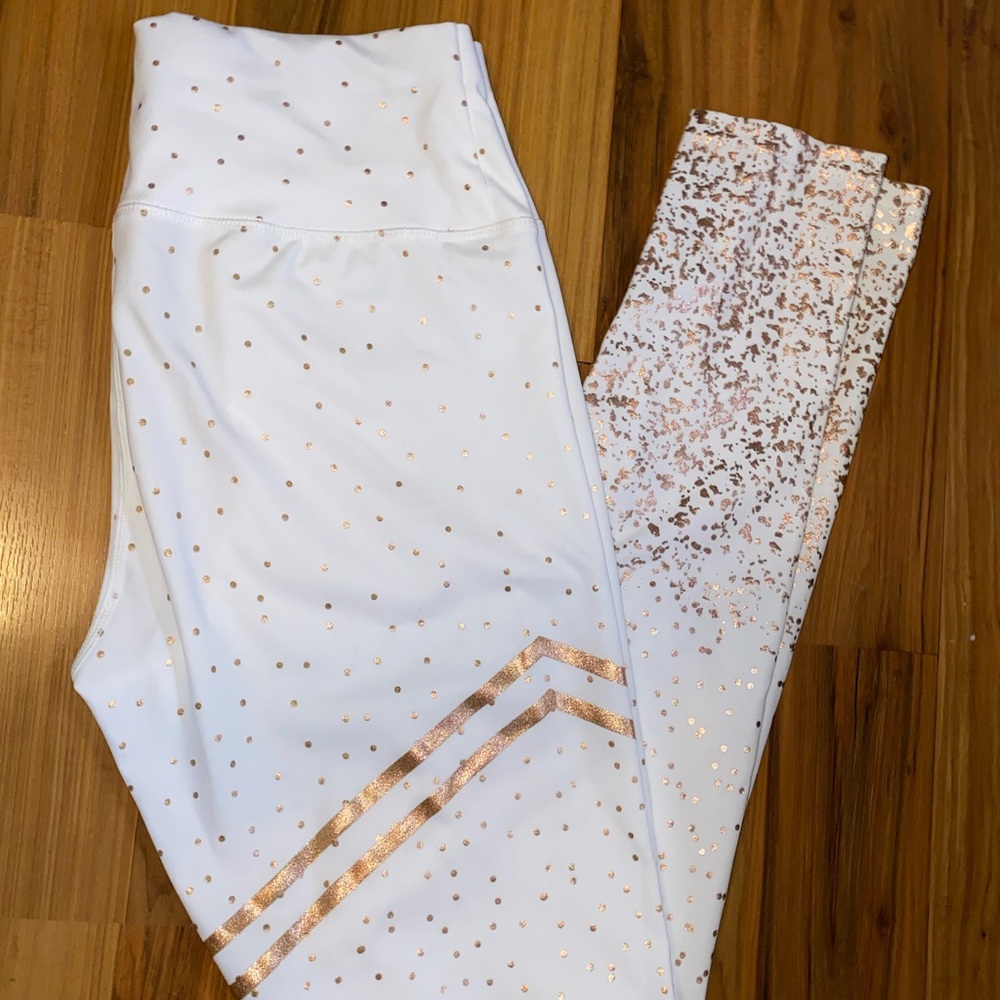 COPY - White and gold leggings